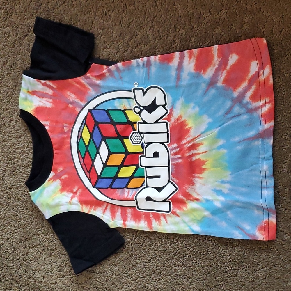 Toddler Boys Girls RUBIK'S Cube Tie Dye T-Shirt Size 2T 3T 4T 5T puzzle game NWT